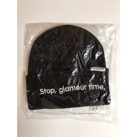 Stop Glamour Time Covergirl Makeup Black Beanie New Fashion - Picture 1 of 2